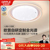 欧普照明（OPPLE）护眼全光谱吸顶灯卧室灯LED满天星高亮线条简约奶油风包安装 心晴