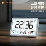 Timess云波自动对时闹钟智能超大屏强力叫醒电子闹钟大音量夜光贪睡温湿度钟表桌面摆放时钟倒计时器