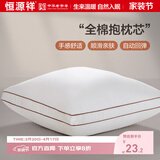 恒源祥纯棉抱枕芯 万能方形沙发靠垫内胆 45 50 55枕头芯酒店单只一对装 单只装-立体边 45cm*45cm 含枕芯