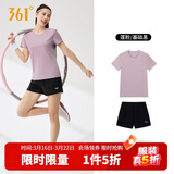 361°跑步运动套装女士春夏季衣服新款速干短袖短裤两件套662524001H-2