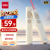 得力（deli）充电款激光翻页笔蓝牙/USB连接 教师用翻页笔PPT演讲笔投影遥控器无线演示笔 卡其色磨砂NS100-1