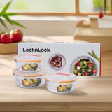 乐扣乐扣（LOCK&LOCK）耐热玻璃保鲜盒微波炉饭盒上班族学生便当盒水果饭菜保鲜碗三件套