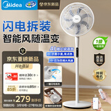 美的（Midea）【闪拆系列】一键闪电拆装直流变频家用语音电风扇一级能效轻音落地扇大风力卧室立式电扇SDJ30BC