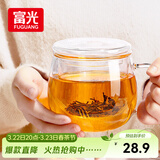 富光花茶杯 男女士茶水分离杯子 双层办公泡茶玻璃杯带把高硼硅水杯