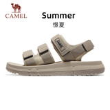 骆驼（CAMEL）魔术贴撞色沙滩凉鞋男运动休闲鞋子 K14B16L2005 卡其 41