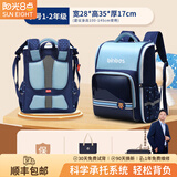 阳光8点书包小学生悬浮减负护脊男女儿童书包一到六年级轻便大容量双肩包 水蓝色 （小号1-2年级）+套装