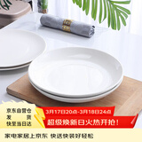 泰鑫兴10英寸（26cm）2只装 陶瓷釉下彩白瓷盘子菜盘果盘家用深盘