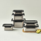 乐扣乐扣（LOCK&LOCK）本色不锈钢保鲜盒饭盒带饭密封冰箱厨房收纳水果零食餐盒500mL