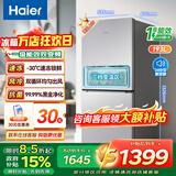 海尔冰箱一级能效双变频家用小冰箱两门风冷无霜双开门小型宿舍出租房深冷速冻黑金净化三挡变温电冰箱 【193升】-30℃深冷速冻+一级双变频+黑金净化