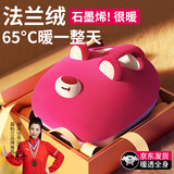 嘉柏兰暖脚神器暖脚宝充电热水袋床上睡觉暖脚器家用取暖器电热宝暖宝宝 草莓熊【保温12H+升级亲肤绒】 国标防爆内胆丨外套可拆洗