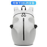 艾伯斯 骑行背包摩托车头盔包全盔双肩包摩旅防泼水大容量骑士机车装备 【普通版】灰色