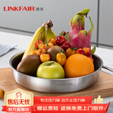 凌丰304不锈钢餐盘子菜碟家用菜盘家用圆盘加厚碟子骨碟菜盆 菜碟-内径24cm