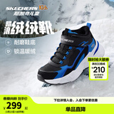 Skechers斯凯奇儿童秋冬休闲男女童二棉鞋轻质加绒保暖靴405222L/302583L 男童/黑色/宝蓝色/BKRY 31