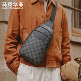 马克华菲胸包男士斜挎包大容量时尚休闲运动通勤旅行轻便单肩背包