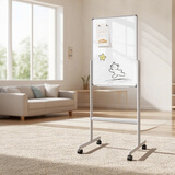 得力90*60cm磁吸白板写字板 可移动办公双面小黑板家用教学儿童画板立式记事板会议培训【简书系列】