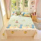 南极人全棉床单单件可定做纯棉卡通斜纹高支高密单双人学生被单铺单床品 度假恐龙 床单230cm*250cm+2只枕套