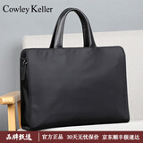 COWLEY KELLER手提包男士公文包大容量商务电脑包通勤出差拉杆箱带律师包斜挎包 典雅黑-有拉杆箱带 40*8.5*29cm 15.6英寸