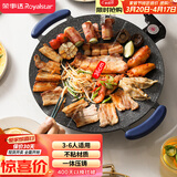 荣事达（Royalstar）烤肉盘烤肉锅电烤盘家用多功能锅电烤炉轻烟少油大号圆形烤肉机RKJ60