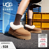 UGG秋季女士舒适茸茸毛鞋领厚底圆头休闲懒人毛毛鞋 1166733 CHE | 栗色 37 鞋款偏小，建议拍大一码