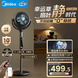 美的（Midea）【幸运草安睡Ultra】直流变频3D摇头空气循环扇/卧室静音家用电风扇/小型遥控落地扇/语音净化风扇
