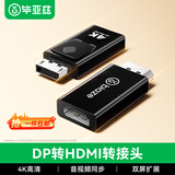 毕亚兹 【包邮】DP转HDMI转接头 4K高清DisplayPort公对母视频转换器 电脑台式机接显示器连接线