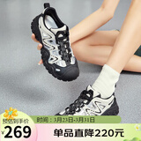 骆驼（CAMEL）丑萌登山鞋女时尚撞色户外休闲鞋 L24M076602 米/银/黑 38