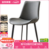 全友家居意式岩板餐桌椅子组合套装客厅家用现代简约吃饭桌政府补贴 灰色|86餐椅*2