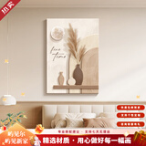屿见尔奶油风卧室床头装饰画简约高级感抽象线条人物挂画原木风组合壁画 A款-优雅时光 50*70cm 无框画（油画布+光油效果）