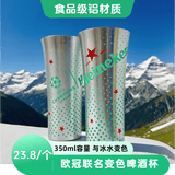 喜力啤酒杯欧冠联名款350ml食品级铝材质  遇冰水变色铝杯 耐摔 耐用 欧冠联名啤酒杯*1个 350mL 1盒