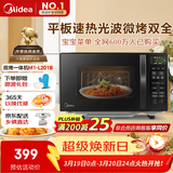 美的（Midea）微波炉烤箱一体机 小型家用20升微波炉  光波加热 钻石背板（M1-L201B）