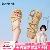 达芙妮（DAPHNE）凉鞋女夏季2025新款女鞋平底休闲凉拖鞋沙滩鞋罗马凉鞋女 黄色【松紧带热卖款】 37