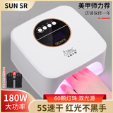 蜜糖小姐美甲烤灯指甲油胶烤灯升级红蓝光LED光疗机速干家用一照灯不黑手 5秒速干180W红光 1件 +防黑手套