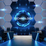 3D立体科技感电子直播背景墙纸网吧请把前台墙布KTV电竞酒店壁纸 淡雅宣绒布/㎡