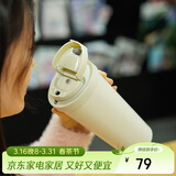 乐扣乐扣（LOCK&LOCK）保温杯遇见元气保温保冷咖啡杯弹跳盖男女颜值水杯白色550ML