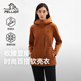 伯希和（Pelliot）冲锋软壳衣春秋防风衣防泼水收腰女士外套休闲登山服12330602橘L