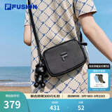 FILAFUSION斐乐情侣款挎包小熊挂件斜挎包盒子包 深黑-BK XS