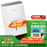 美的（Midea）18升除湿机 40㎡回南天家用抽湿机 轻音万向轮 地下室车库抽湿器 干衣机智能除湿器CF18BD/N7-DF3