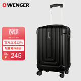 威戈行李箱20英寸拉杆箱登机箱万向轮商务旅行箱密码箱黑色