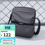 高尔夫GOLF单肩包男士休闲斜挎包男大容量牛津布学生随身小挎包可装ipad轻便手机包防泼水运动男包 黑配灰 
