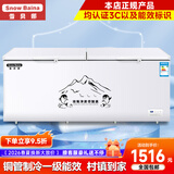 雪贝娜冰柜商用大容量全冷冻家用双温卧式冷柜展示柜 1028单温【铜管一级能效】长2米