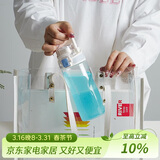 乐扣乐扣（LOCK&LOCK）人鱼线塑料运动水杯便携水壶带刻度提手男女水杯子520ML淡蓝色