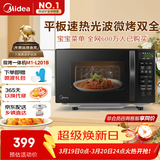 美的（Midea）微波炉烤箱一体机 小型家用20升微波炉  光波加热 钻石背板（M1-L201B）