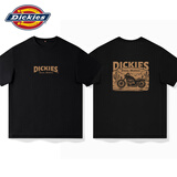 Dickies夏季纯棉短袖T恤男士宽松圆领美式复古潮牌大码上衣服B 黑色 5XL
