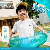 安踏童装儿童t恤男女童海绵T夏季新款纯棉舒适吸汗青少年短袖12-16岁 【店长推荐】纯净白-4 140 cm