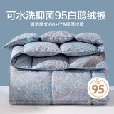 博洋家纺 羽绒被 抑菌可水洗95%白鹅绒被子 冬被芯1000g填充220*240cm