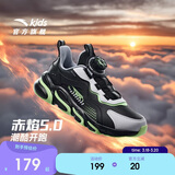 安踏儿童跑步鞋男童冬季革面赤焰运动旋钮扣跑鞋子A12435523NH