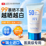Losoki瑞士进口377防晒霜三合一高倍防晒美白防水防汗防紫外线女男士50+