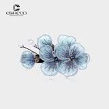 奢蔻（Cercoo）绣蝶花语系列发夹横夹发饰盘发夹子优雅百搭高级刺绣头花头饰发卡