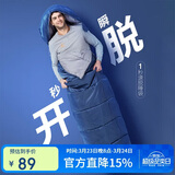 探路者（TOREAD）棉睡袋 秋冬户外情侣通用柔软舒适旅行睡袋 TECCBK90880-K451 铁蓝灰右