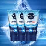 妮维雅（NIVEA）男士专用洗面奶100g*3水活晶露深层清洁水润洁面生日礼物送男友